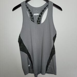 Athleta Women Chi Racerback‎ Tank Top Medium Gray Workout Gym Yoga